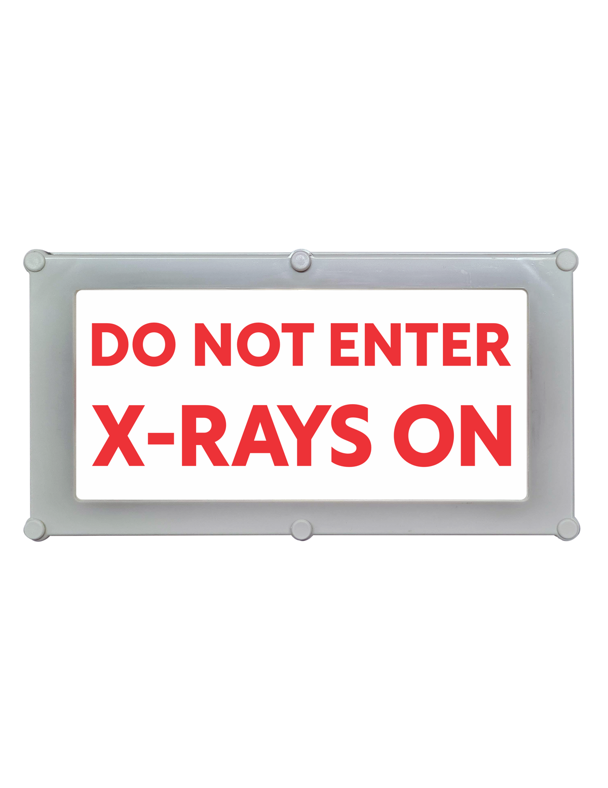 Backlit LED Warning Sign, Red Text on White, Ceiling/Wall mount