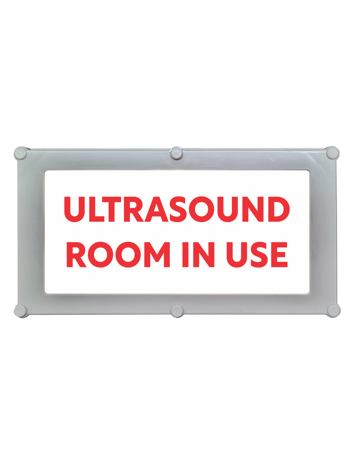 Backlit LED Warning Sign, Red Text on White, Ceiling/Wall mount