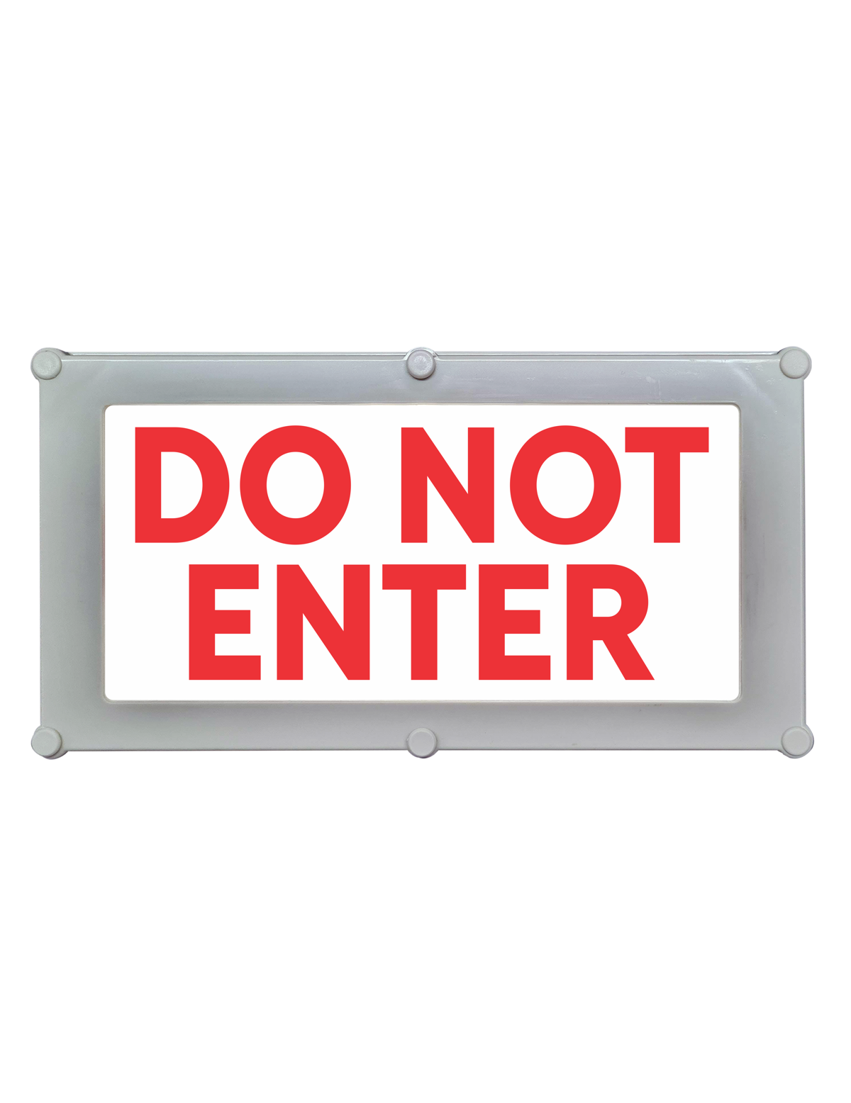 Backlit LED Warning Sign, Red Text on White, Ceiling/Wall mount