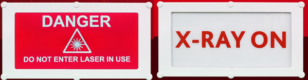 Medical Illuminated Warning Sign – Red and White Text