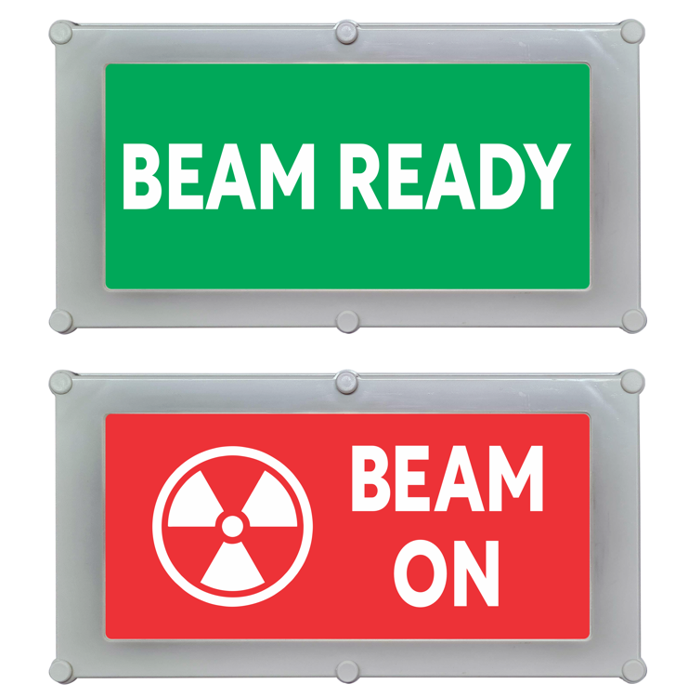 Maggylamp Backlit LED Warning Sign, Beam On or Beam Ready, Red/Green with White Text