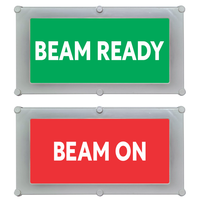 Maggylamp Backlit LED Warning Sign, Beam On or Beam Ready, Red/Green with White Text