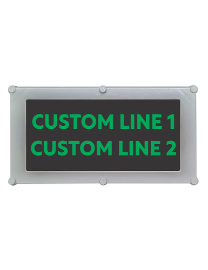 Backlit LED Warning Sign with Custom Text, Ceiling/Wall mount