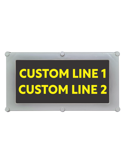 Backlit LED Warning Sign with Custom Text, Ceiling/Wall mount