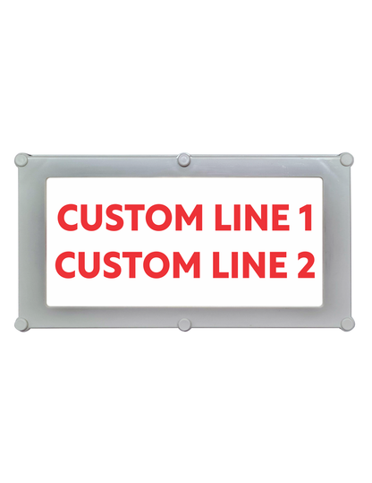 Backlit LED Warning Sign with Custom Text, Ceiling/Wall mount