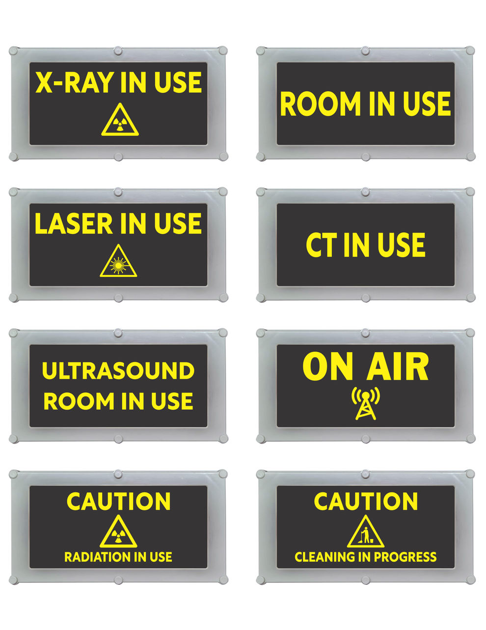 Maggylamp Backlit LED Warning Sign, Black with Yellow Text
