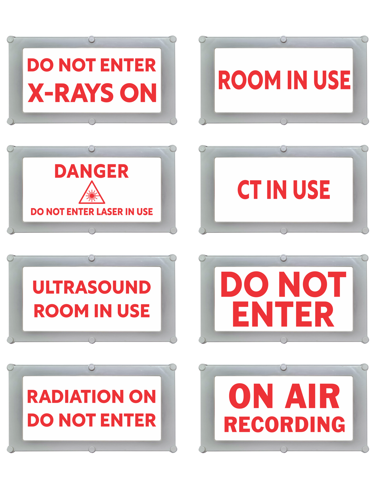 Maggylamp Backlit LED Warning Sign, Red Text on White, Ceiling/Wall mo