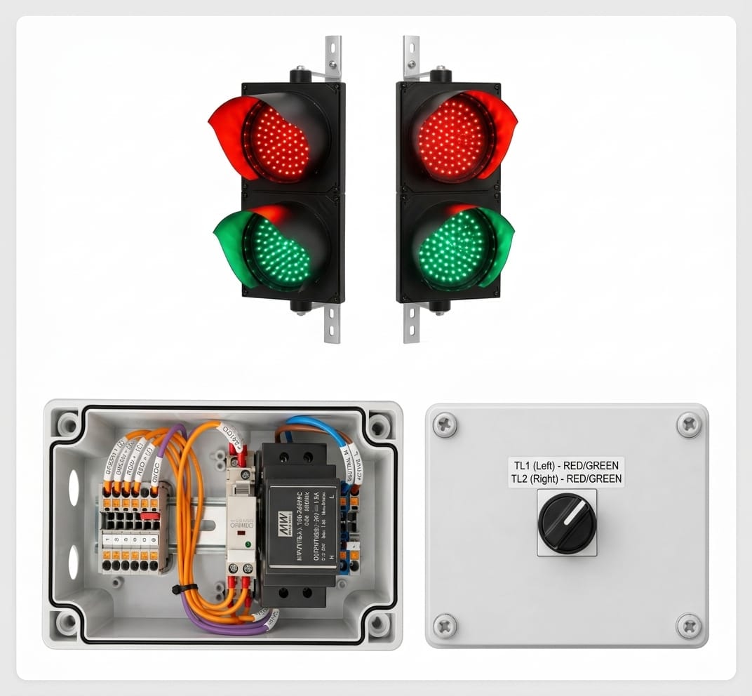 Maggylamp LED Traffic Light - Dock Set (200mm - 2 aspect, Red/Green x 2 )