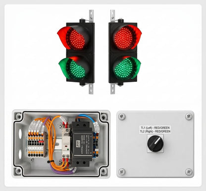 Maggylamp LED Traffic Light - Dock Set (200mm - 2 aspect, Red/Green x 2 )